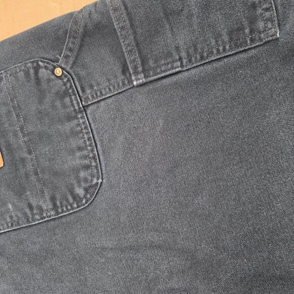Vintage Carhartt Men's B136-BLK Black Double Knee Canvas Pants Men’s40 x30 Faded - Picture 10 of 14